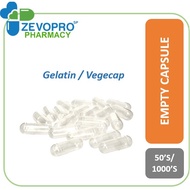 Empty Capsule Size #1 Gelatin 100's / #0 Gelatin 1000'S / #1 VEGE 100'S