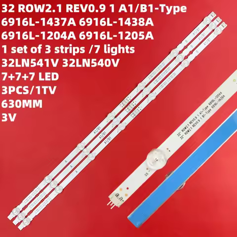 LED Backlight Strip for 32" ROW2.1 Rev 32LA620V 32LN5400 6916L-1437A 6916L-1438A LC320DUE-SFR1 32LP6