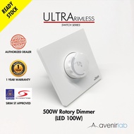 reTouch Ultra Rimless Rotary Dimmer 500W (LED 100W) Switch SIRIM Approve [WHITE]