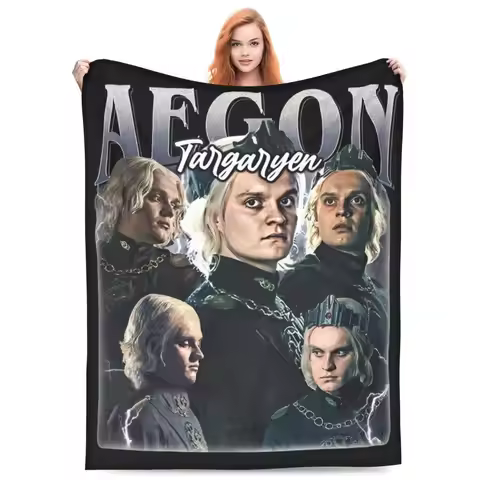 Aegon Targaryen Blanket Velvet Autumn/Winter Multifunction Ultra-Soft Throw Blankets for Home Couch 