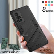 Vivo X70 Pro Plus X70Pro Armor Shockproof Phone Case Bracket Stand Holder Casing Full Camera Lens Protection Hard Back C
