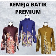 Kemeja Batik PREMIUM Lelaki LENGAN PANJANG SATIN / BAJU BATIK S - 6XL