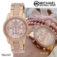 Michael Kors Ritz นาฬิกาข้อมือควอตซ์แฟชั่นสีโรสโกลว์ Mk6307-100 % Mk - 104