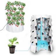 Hydroponics Tower Growing System,Vertical Farming Aeroponic Tower Equipment for Indoor Herbs, Fruits and Vegetables with Hydrating Pump Timer Adapter