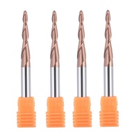 Vsharp Carbide Spiral Tapered Ball Nose End Mill 2D 3D Carving Bits 6mm Shank 2 Flutes Router Bit Wo