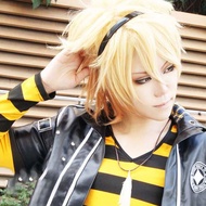 [cos Wig] AMNESIA AMNESIA-Toma Light Golden Yellow Backward Short Hair Cosplay Wig
