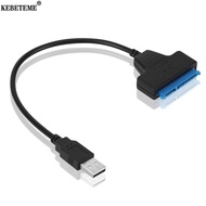 KEBETEME USB 3.0 to Sata 2 5 inch 7+15pin Cable 25CM HDD SSD Hard Disk Driver Adapter Converter for 
