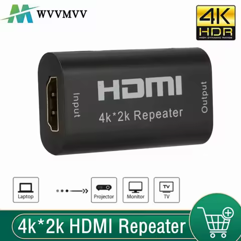 4K*2K HDMI-compatible Repeater Extender Amplifier Booster Joiner Adapter Booster Over 4.95Gbps Signa