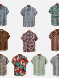 2025 Summer New Style Hawaii Beach Short-Sleeved Shirt Men Printed Shirt Trendy Men's Clothings