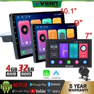 [ 4+32G 𝑪𝒂𝒓𝒑𝒍𝒂𝒚 𝑨𝒖𝒕𝒐]Evean 7/9/10 Inch Single Din Android Player With 𝙒𝙞𝙧𝙚𝙡𝙚𝙨𝙨 𝘾𝙖𝙧𝙥𝙡𝙖𝙮 𝙖𝙣𝙙 𝘼𝙣𝙙𝙧𝙤𝙞𝙙 𝘼𝙪𝙩𝙤 Car Radio Multimedia Player Wifi GPS