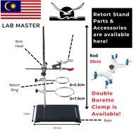 LAB MASTER/MAS Retort Stand Lab Parts &amp; Accessories (Boss head, Clamp, Rod, Retort Base, Double Burette Clamp, Burette)