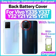 Back Battery Cover Glass Housing For Vivo Y33 Y33S Y33T Y32 Y21 Y21S Y21T Rear Housing Glass Door Ba