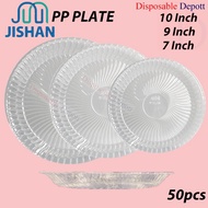 JISHAN 7“/9"/10” Disposable Plastic Plate / Kenduri Catering Party Buffet / Pinggan Plastik