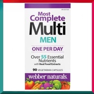 Webber Naturals - 男士全效綜合維他命營養素 90 粒素食膠囊 免疫力 壓力 睡眠 精力 能量 原價 平行進口 (效期: 02/2028*)