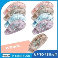 Double Sided Tape Roller - 8 Pack Adhesive Scrapbook Glue Tape Runner Roller (8mm X 210Ft)  Easy Ins