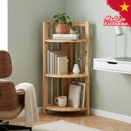 Furniture Mart  ARCO Solid Wood 3 Tier Corner Shelf Rack-Natural