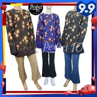 FST Muslimah S-5XL Plus Size Zip Flora Batik Long Sleeve Fashion Blouse Baju Raya 2021 [757_2]