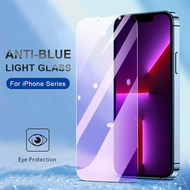 กระจกนิรภัยป้องกันแสงสีฟ้าม่วง,สำหรับ iPhone 15 Pro Max Ultra 14 13 12 11 Pro XS Max Mini XR X 6 S 7 8 Plus SE อุปกรณ์ป้องกันหน้าจอ