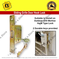 Sliding Grille Door Hook Lock for Iron Metal Grill Gate Front Door Kunci Pintu Besi Depan