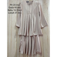 BAJU RAYA IBU MENGANDUNG SIZE 40 PREMIUM SATIN SILK. NUDE CREAM