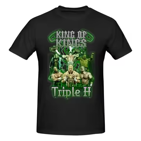 1 Piece King of Kings Graphic Funny 100% Cotton T-Shirt Triple-H Tees Tops For Men