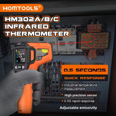 HOMTOOLS HM302 Digital Infrared Thermometer -50~800℃ Non-contact Laser Thermometers Pyrometer Smart