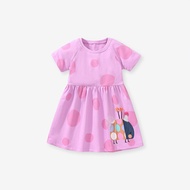Little Maven Tay Ngắn Mùa Hè 2024 Cotton Vải Bông Công Chúa Đầm Dành Cho Bé Gái Thời Trang Sành Điệu