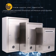 TARSURESG Letter Box, with Locks Waterproof Mailbox, Creative Stainless Steel 3 Sizes Ballot Box Out