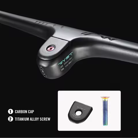 RYET Elite UD Carbon Integrated MTB Handlebar 810mm -7° Matte Flat Bar Stem: Unbeatable Rigidity for