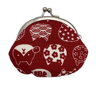 【Direct From Japan】Kyosuke, Made in Japan, Clasp Purse Coin Case, Cat Design, 9.5 x 8.5 cm (2.6 inch