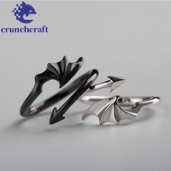 CRUNCHCRAFT​ Couple Ring Romantic Adjustable Sweet Heart Alloy Angle Moon Star Niche Deign Korean St
