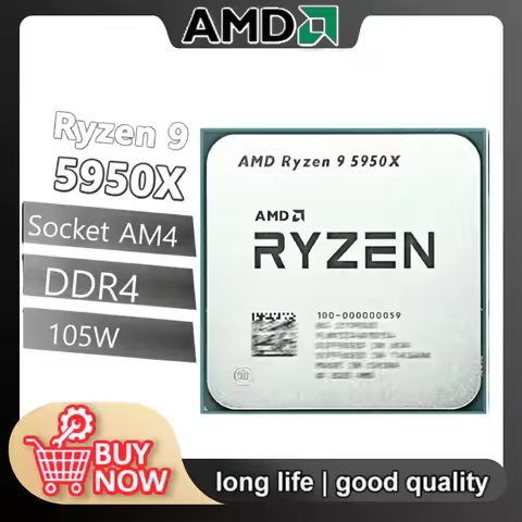 New AMD R9 5950X Ryzen 9 5950X 16-Core 3.4 GHz Socket AM4 105W Socket AM4 but without cooler