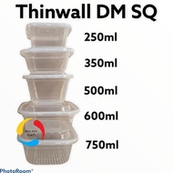 Thinwall Merek Dm Sq Kotak Kecil/Kotak Makan Plastik 250Ml 1 Dus High