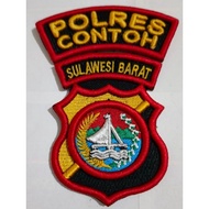 3D embossed West sulawesi police embroidery