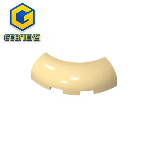 Gobricks GDS-2189 Brick Round Corner 3 x 3 x 1 with Bottom Cut Outs compatible with lego 65617 Assem
