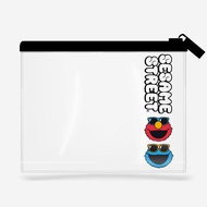 Bundanjai (หนังสือ) SST3 กระเป๋าพลาสติกซิปรูด Elmo Cookie Monster Zipper PVC Bag W25xH18 cm WH