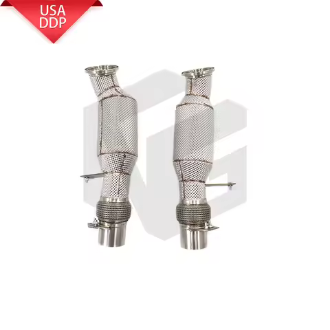ING Exhaust Upgrade heat shield Downpipe For BMW M760i G11 6.6T 2016-2019 3" Stainless Steel Catless