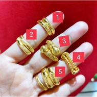 Crystal gold ring, 24k gold ring with crystal coating