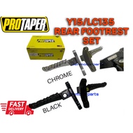 PROTAPER Y15 LC135 FOOTREST REAR SET CHROME SILVER BLACK PEMIJAK KAKI BELAKANG #PROTAPER#FOOTREST#SP