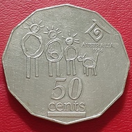 Uang Koin Kuno Luar 50 Cents Commemorative Australia