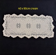 Taplak meja tamu persegi kode 1024 / alas meja tamu / runner bahan brokat lace  ukiuran 40 x 90 cm p
