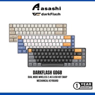 DarkFlash GD68 Wireless 2.4G, Bluetooth & USB Hot Swap Mechanical Keyboard (K Yellow Switch)