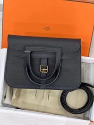 Hermes Halzan 25 黑色 金扣 Z STAMP