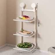 廚房備菜架 置物架 吸盤多層折疊火鍋食材配菜盤家用壁掛式收納架子(平行進口）（快遞送貨上門）