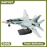 SHP 1:72 Scale F-14 Tomcat Fighter Jet Model - White & Black ABS Plastic, 10.24inch Length
