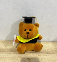 Boneka Bear Mini Boneka Kecil 15cm Tedy Bear Wisuda Bahan Velboa ( HANYA BONEKA)