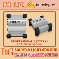 BEHRINGER ULTRA-DI DI100 / DI-100 PROFESSIONAL BATTERY/PHANTOM POWERED DI BOX