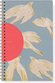 Fringe Studio Slim Paper Back Spiral Journal, BIRDS 5.625" w x 8.75" h, 120 pages, Esprit Collection