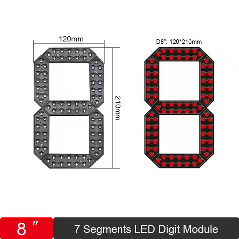 Hot Sale 8 inch Waterproof 7segment Digital Led Module For Price/Time/Temperature/Score Sign