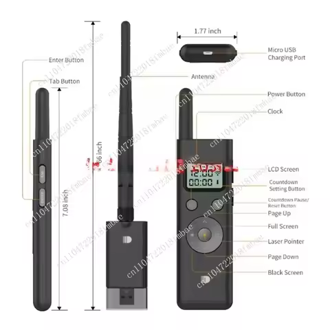 For Wireless PowerPoint Presentation Ppt Pointer Clicker Presenter LCD Display Green Light RF Remote
